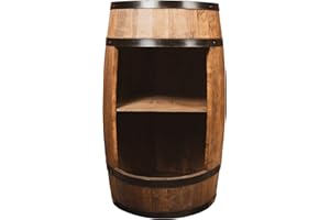 ‎CREATIVE COOPER CREATIVE COOPER Holzfass Hausbar - Weinschrank im Retro Stil - Weinfass Bar - Weinregal Holz - Holzbar 80cm hoch - Elegante Möbel, Wohnzimmer Deko - Fassbar Stehtisch und Flaschenständer (Wenge)