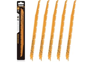 Tolesa Lama per sega alternativa, acciaio legato CRV, 300 mm 5TPI, per il taglio di tronchi, legno vivo, ecc., 5 pezzi