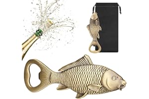 LULLEA Karpfen Bier Flaschenöffner Fisch, Angler Geschenk, Geschenkidee Angel Zubehör, Fisch Deko Geschenke für Angler Männer,Vatertagsgeschenk Geburtstagsgeschenk für Angler Papa Opa Angler Vater