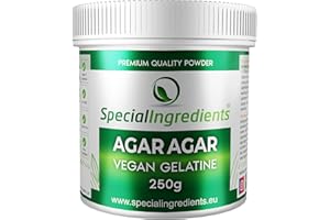 ‎SPECIAL INGREDIENTS Special Ingredients Agar Agar 250g Höchster Qualität, Geeignet Für Veganer Und Vegetarier, Nicht Gentechnisch Verändert, Glutenfrei, Nicht Bestrahlt - Recycelbarer Behaltert