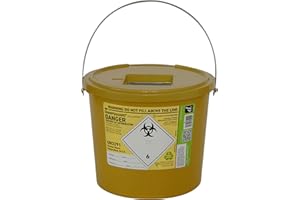 Munitech, Sharps Bin 7L Yellow, Sharps Container 7.0l for Needle Disposal, Eco Friendly, Part recycled plastic. (Single Pack)