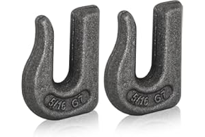 AYA GEAR Weld-on Grab Chain Hook 5/16-in Heavy Duty Tow Hook G70 Forged Steel Tractor Hook Weldable for Car, Truck,SUV, RV,UTV,Tractors (2Pcs)