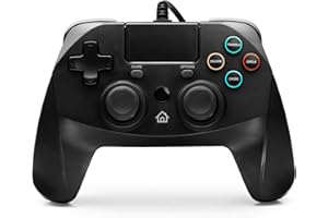 snakebyte GAMEPAD 4S - schwarz - kabelgebundener Controller kompatibel mit PlayStation 4 / PS4 Slim / Pro / PS3, Analoge Dual Joysticks, 3m Kabellänge, Touchpad, haptisches Feedback