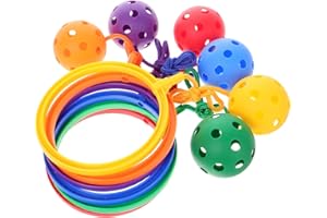 Toyvian 6pcs Ankle Skip Ball Toy - Adjustable Rope Jump Ring for Kids, Assorted Colors - Fitness Equipment for Playground, Coordination Development