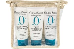 Original Sprout Travel Trio - Hair & Body Baby Wash, Conditioner & Baby Cream - Ideal for Kids & Whole Family