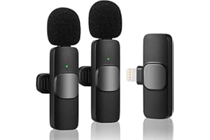 HMKCH Kabelloses Lavalier-Mikrofon für iPhone iPad, Plug-Play, kabelloses Mikrofon für Aufnahmen, Live-Stream, YouTube, TikTok, Facebook, Geräuschreduzierung, automatische Synchronisation