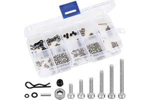 INJORA RC Screws Kit Acero Inoxidable Juego de Tornillos con Caja para 1/18 1/24 RC Crawler Car Axial SCX24 C10 Deadbolt JLU Gladiator Bronco