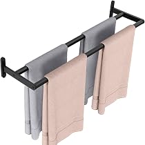 2 Portasciugamani Da Parete In Acciaio Inox Nero Opaco 61 Cm - Design Moderno E Minimal Per Bagno