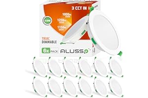 ALUSSO LED Spot Encastrable Extra Plat 15W 1200 Lumen, Dimmable Blanc Chaud 3000K Blanc Neutre 4000K Blanc Froid 6500K, 230V éclairage Plafond Encastré Pour Salle de Bain, Cuisine, Salon, Couloir, Lot de 12