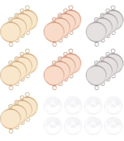 12 Stück Goldene Haarspangen-Bases + 60 Cabochons - DIY-Set Für Persönliche Haaraccessoires