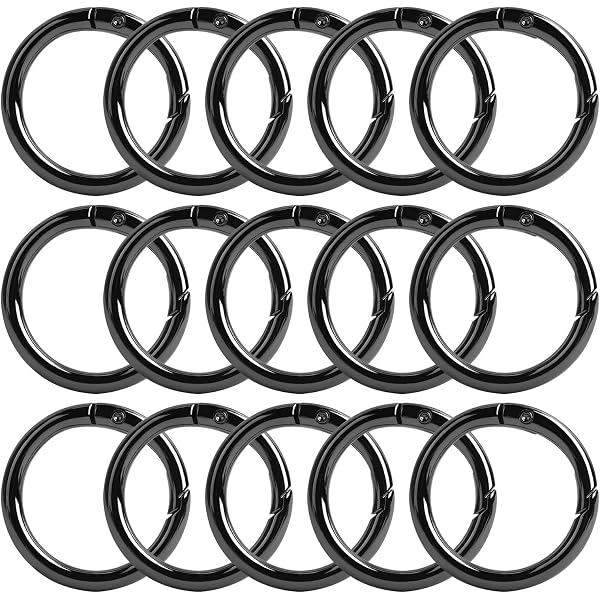 Lot De 30 Mousquetons à Ressort Ronds - Alliage Zinc, 20mm Et 25mm (argent, Or, Noir)