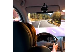 QENETY Car Sun Visor Extender, Polarized Sun Visor Extender for Truck, Day and Night Anti-Glare Eye Protector, Adjustable Car Sun Visor Anti-UV Extender for Front Seat Driver or Passenger