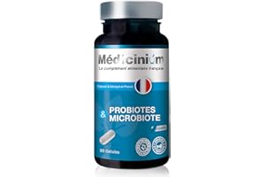 PROBIOTES & MICROBIOTE, probiotiques naturels, complexe pour les défenses naturelles et de la flore intestinale, 60 gélules, fabriqué en France par Médicinium