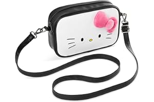 Hello Kitty Sanrio Bolso Bandolera Niña y Chica Adolescente, Bolsos Juveniles con Correa y Cierre de Cremallera, Regalos Anime