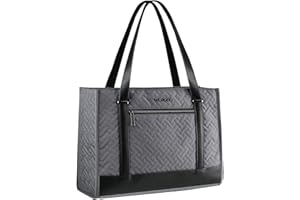 EMPSIGN Torba na laptopa dla kobiet 16 cali, stylowa torba na ramię na komputer do pracy, pikowana teczka na laptopa o dużej pojemności, wodoodporna damska torba biurowa