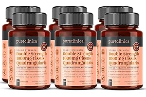PURECLINICA Doppelt Dosiertes Cissus Quadrangularis 1000mg x 10801 vegetarische Kapseln - 3 Jahre Vorrat