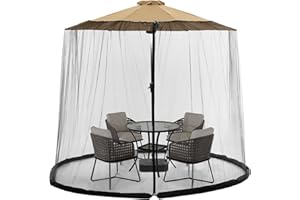 Mingfuxin Universal Outdoor Patio Umbrella with Mosquito Net Mesh Screen and Zipper for Garden, Camping, Market Table