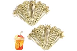 UOCAI Lot de 200 brochettes à cocktail en bambou pour amuse-bouches, collations, antipasti, brochettes à cocktail idéales pour les fêtes, la restauration, les mariages, les barbecues