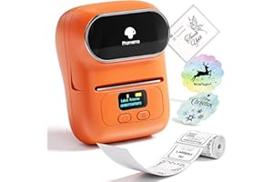 Phomemo Etichettatrice M110 Mini Bluetooth Stampante di Etichette Stampante Termica per Etichette Stampante Portatile, Adatta per Abbigliamento, Supermercati, Vendita al dettaglio, Arancione