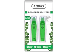 Anbar Bug Bite Relief Pen for Mosquitos, Wasps, Nettles, and Insects, 15 mL, Fast Acting Instant Relief, Deet Free, Gentle on Sensitive Skin, Anti-Itch Support for Kids and Adults (2)