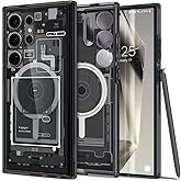 Spigen Galaxy S24 Ultra ile Uyumlu Magnet Kılıf Ultra Hybrid Mag Fit Sararmaya Dayanıklı Tasarım Siyah Şeffaf Kapak - ACS0729