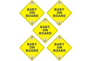 SWYSGS Baby an Bord Aufkleber für Autos 5PCS Warnzeichen mit Saugnäpfen, langlebig und stark ohne Rückstand