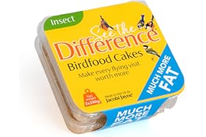 Suet Blocks For Wild Birds - Jacobi Jayne® See the Difference™ Wild Bird Food - Pack of 2 x 340g - Bird Food Suet Blocks with Insects - 100% British & Irish Beef Suet