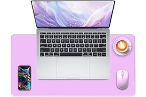 METEOROCK Tappetino da Scrivania in Pelle Pu con Scamosciata, Tappetino per Laptop, Tappetino per Mouse e Tastiera Grande 60 x 35 CM, Tappetino Protettivo per Tavolo per Ufficio Casa (Viola)