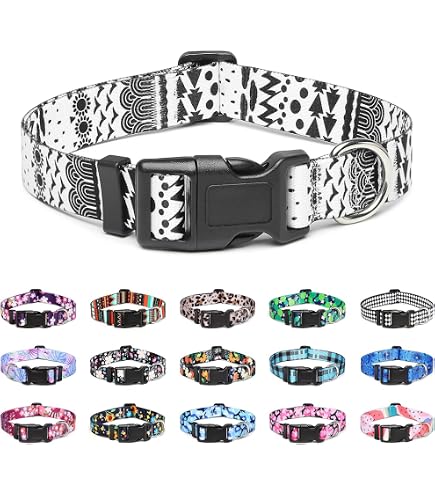 Basic Hundehalsband Mit Leopardenmuster – Polyester & Neopren, Gepolstert, Für Mittelgroße Hunde (M)