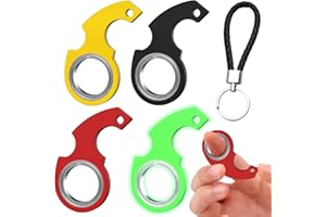 OHSN Llavero Spinner 5 Pcs Keychain Spinner Porte-Clés De Spinner Rotatif Fidget Spinning Toys Portable Ring Key Spinner Multifonctionnel Keychain for Finger Exercise avec Porte-Clés en Cuir Tressé