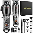 Hiena Pro Hair Clippers Men + T Liners Hair Trimmer Set, Barber Cordless Professional Clippers for Hair Cutting with Led Display, Gifts for Men