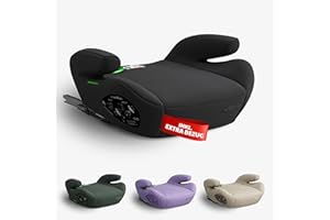 OWEN Sitzerhöhung Auto mit ISOFIX | Kindersitz mit Memory-Schaum & Wechselbezug | Für 15–36 kg (6–12 Jahre) | ECE R129 geprüft | ergonomisch & leicht | Bezug waschbar – schwarz