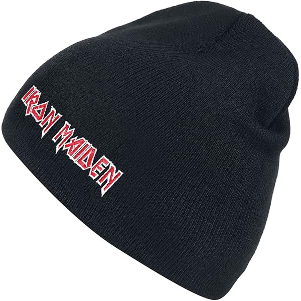 Iron Maiden Beanie Berretto In Cotone Jersey - Logo Ufficiale Seventh Son - Taglia Unica, Colore Nero