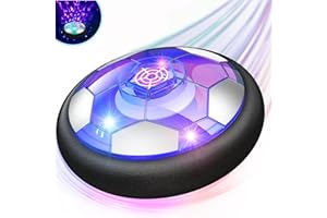 NEOVSUNY Pallone Calcio Fluttuante, Palla Fluttuante per Bambini con Luci LED, Ricaricabile Air Hover Soccer Ball Interno Compleanno Natale Regali per Ragazzi Ragazze Giochi Bimbi 3 4 5 6 7 8 9 10 Anni