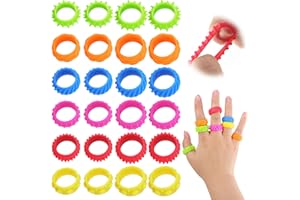 MXTIMWAN 24 Pezzi Fidget Anello Toys per Bambini Adulti, Anelli Fidget Sensoriali in Silicone Fidget Anelli, Fidget Ring Toys, Fidget Anelli Sensoriali per Bambini, Adulti, Autismo, Riducono L'ansia