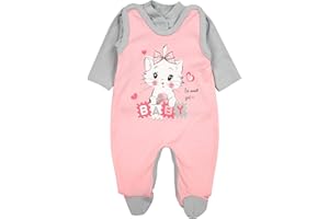 TupTam Baby Mädchen Jungen Strampler mit Langarmshirt Aufdruck Spruch 2 teilig