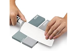 Hawerk Pietra Affilacoltelli - 2 Pietre per Affilare Coltelli - Grana 240 e 1000 - Affila Coltello Giapponese Lame Scalpelli per Legno - Kit Affilatura Professionale - ad Acqua