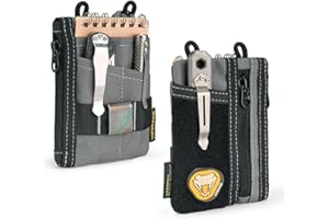 VIPERADE VE18-S Bolsa pequeña EDC Mini Organizador de Herramientas de Bolsillo EDC, pequeña Bolsa de Herramientas organizadora EDC con 6 Bolsillos, Organizador EDC para Hombres（Gris）