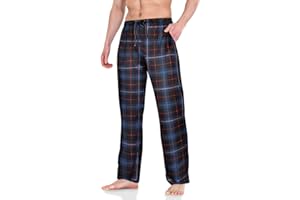 AUYAO Pijama para Hombre, Pantalones de Pijama para Hombre con Bolsillos, Largos Pantalones Pijama Otoño y Invierno, Pantalón de Pijama de Descanso o Dormir para Hombre