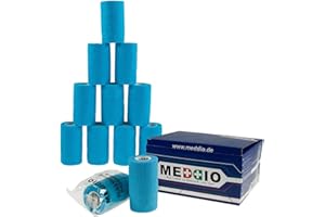 maDDma 12 Haftbandagen Größe+Farbe wählbar - selbsthaftende Bandage Fixierverband selbstklebend, Farbe:Blue Refresh, Größe:10cm