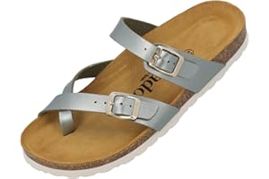 Palado Pantoletten Damen Cres Lack – bequeme Sandalen Made in Spain - Hausschuhe mit dampfendem Kork-Fußbett - modische Sommerschuhe