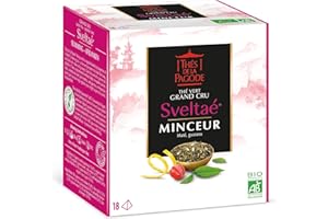 THES DE LA PAGODE Thés de la Pagode - Thé Sveltaé - Thé Vert, Maté et Guarana - Thé Bio Minceur - Boite de 30 Infusettes - 45 Grammes