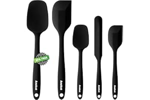 Anaeat Silicone Spatula Set of 5 - One-Pieces Seamless Design - Non Stick Rubber Spatulas BPA Free Kitchen Scraper Flexible for Baking, Cooking, Scraping & Mixing, Heat Resistant & Dishwasher Safe