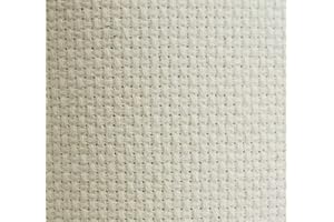 KCS 19" x 28" 14CT Counted Cotton Aida Cloth Cross Stitch Fabric (Natural-Ecru)