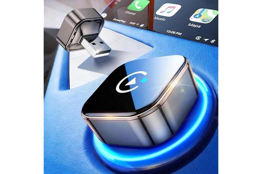 2026 Upgraded Wireless CarPlay Adapter UK , Convert Wired to Wireless CarPlay&Android Auto,Compatible with iPhone iOS 10+ & Android 11+, Mini USB Design,Auto Connect Fast and Stable,Plug and Play