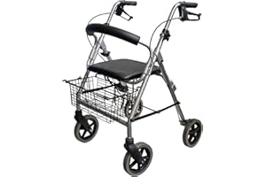 PB Pharma - ST - Rollator Aluminium 4 ruote: Innovazione e Sicurezza per Anziani - Il Deambulatore Pieghevole che Rivoluziona la Mobilità - leggero e robusto.