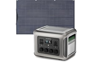 ALLPOWERS R2500 Station électrique portable 2016Wh avec contrôleur MPPT, batterie LiFeP04, générateur solaire avec panneau solaire flexible 200W IP68 étanche, Chargement rapide, camping-car, jardin