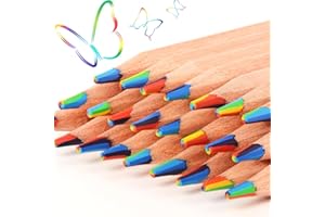 ThEast 10 Piece Rainbow Coloured Pencils, 7 Color in 1 Pencils for Kids, Assorted Colours for Drawing Colouring Sketching Pencils Bulk, Pre-sharpened, Simple Box Packaging