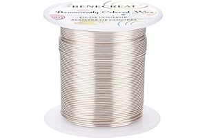 BENECREAT 30m 0.8mm Filo di Rame Colore Argento Filo di Rame Resistente All'Appannamento per L'Artigianato Creazione di Gioielli, Perline