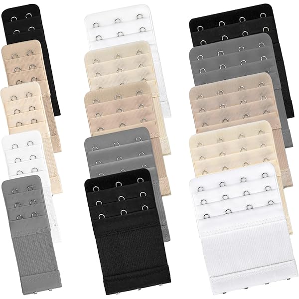 Sourcing Map Femmes - Bande Extenseur élastique Soutien-gorge Crochet Et œillet Noir 2 X 2 3 Pièces - Noir, Taille Unique